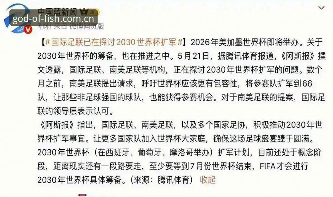财神捕鱼最新版下载 资深用户分享:世界杯扩军到66队对中国队意味着什么?结合财神捕鱼平台体验的独家分析